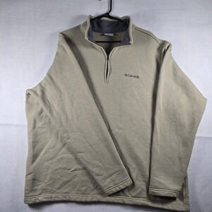 Columbia Great Hart Mountain III‎ Mens XXL Half Zip Tan Heavy Soft Lining 2XL